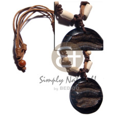 50mm round black carabao horn