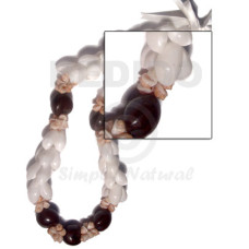 Beaded white bubbleshells black