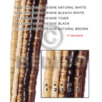 2-3mm coco heishe natural white