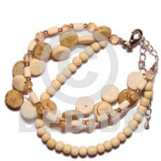 3 rows sidedrill coco natural bleach wood