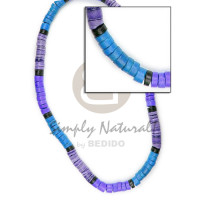 4-5mm coco heishe blue lilac violet combination