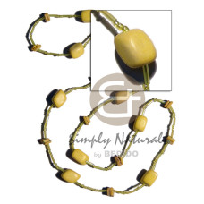 Yellow wood beads coco square