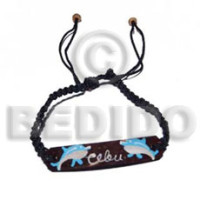 Black macrame natural brown