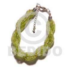 12 rows lime green twisted