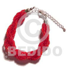 12 rows red twisted glass