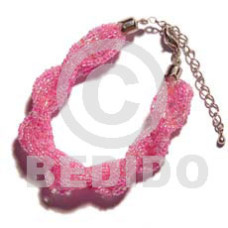 12 rows pink twisted glass
