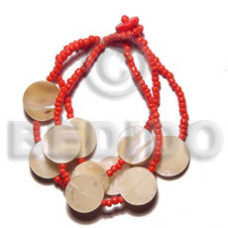 3 rows glass beads w