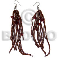 Dangling brown glass beads