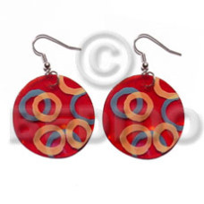Dangling 35mm round red capiz