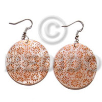 Dangling 35mm round handpainted embossed hammershell