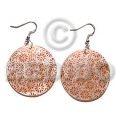 Dangling 35mm round handpainted embossed hammershell
