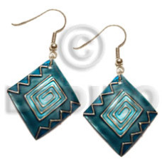 Dangling 40mmx30mm diamond kabibe shell