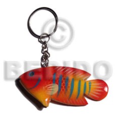 Fish handpainted wood keychain 73mmx35mm Fish handpainted wood keychain 73mmx35mm