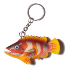 Fish handpainted wood keychain 80mmx40mm Fish handpainted wood keychain 80mmx40mm