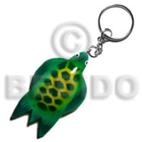 Sea turtle handpainted wood keychain