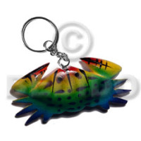 Crab handpainted wood keychain 80mmx30mm