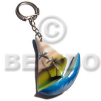 57mmx50mm colorful sailboat keychain