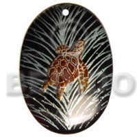 Oval 50mm blacktab handpainted