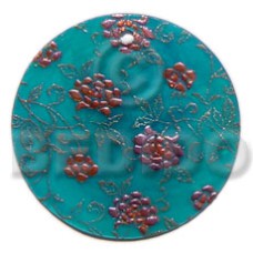 Round 35mm aqua blue