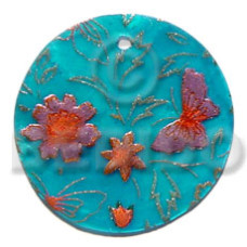 Round 40mm aqua blue