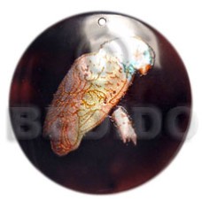 Round 40mm blacktab handpainted