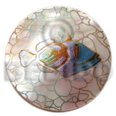 Round 40mm hammershell handpainted