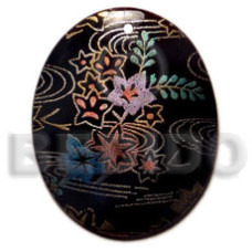 Oval 45mm blacktab handpainted