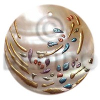 Round 40mm hammershell handpainted