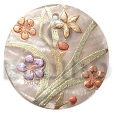 Round 40mm hammershell handpainted Round 40mm hammershell handpainted