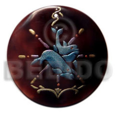 Round 40mm blacktab handpainted