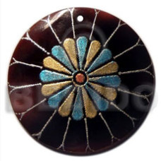Round 40mm blacktab handpainted