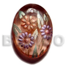 Oval 35mmx25mm transparent brown resin