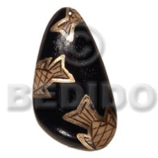 Glossy black 45mmx25mm natural wood