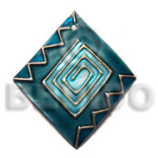 Handpainted and colored diamond 48mmx40mm
