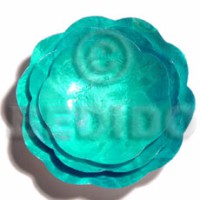 Aqua blue capiz scallop bowl