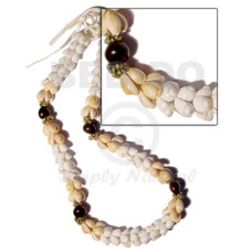 Shell lei - kukui seeds