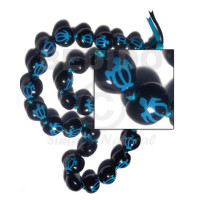 Black kukui nuts handpainted