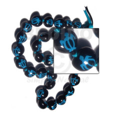 Black kukui nuts handpainted