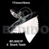 Encasted x shark teeth pendant