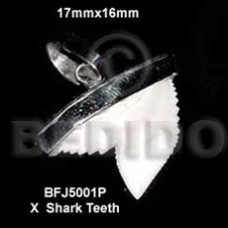 Encasted x shark teeth pendant