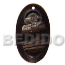 Oval horn natural carving