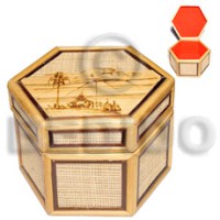 Bamboo raffia jewelry box
