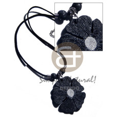 50mm flower black textured painted
