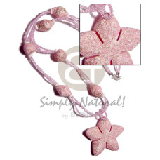 2 layers pink glass beads