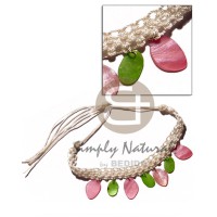 Macrame choker dangling multicolored