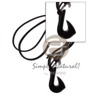 Black carabao horn hook 40mm