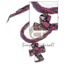 3 rows pink lavender gray 2mm jute