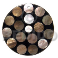 Flat 70mm black round resin