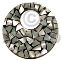 Flat 65mm round black resin