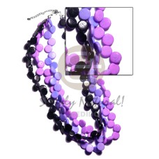 3 layers 10mm black lavender lilac coco